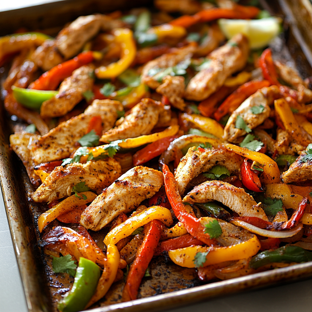 Colorful Sheet Pan Chicken Fajitas