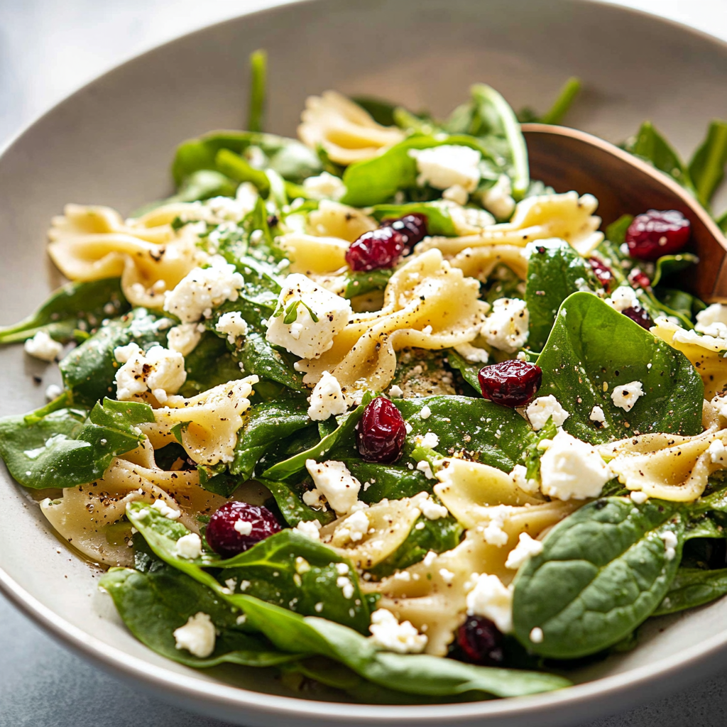 Spinach Pasta Salad with Feta